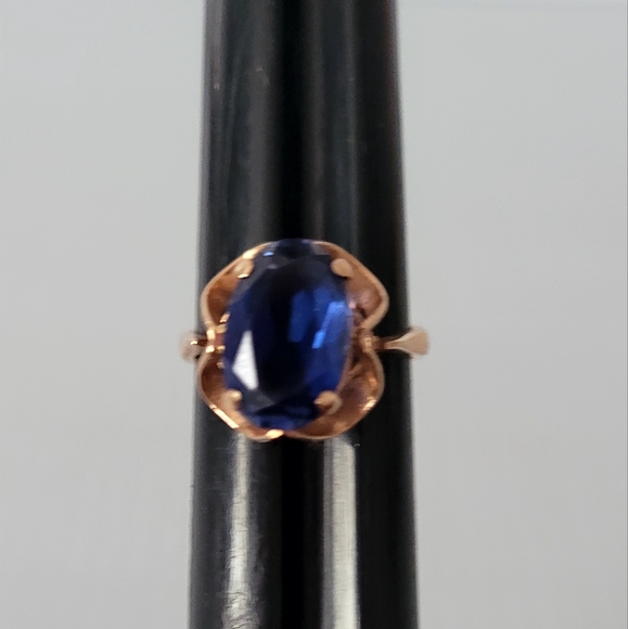 Vintage USSR Sapphire in gold ring, gorgeous! - Picture 5 of 10